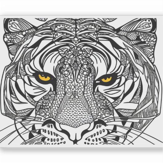 E.J. Gold Tiger Face Verwijderbaar Vinyl Sticker (Voorkant)
