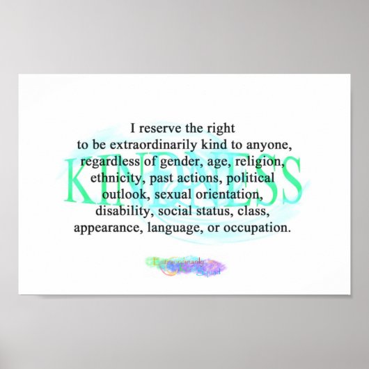 E.K.S. Kindness Poster (Voorkant)