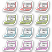 E-Learning Home Schoolherinnering Laptopplanner Sticker (Voorkant)
