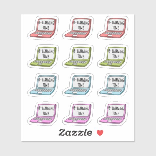 E-Learning Thuis Schooling Herinnering Laptop Plan Sticker (Vel)