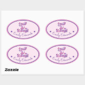 E-lettermonogram aangepaste naam id roze stickers (Vel)