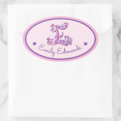 E-lettermonogram aangepaste naam id roze stickers (Tas)