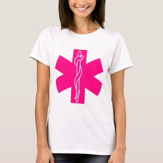 E.M.T. roze levensstandaard T-shirt (Voorkant)