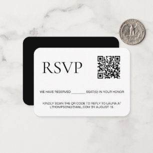 E-mail Reactie op evenement Aangepaste QR-code Notitiekaartje