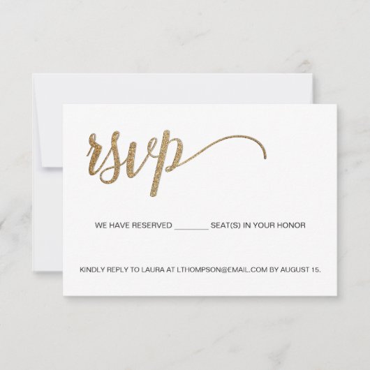 E-mail RSVP Aangepaste QR-code gereserveerde plaat (Voorkant)