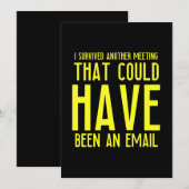 E-mail vergadering grappige cadeaus voor werknemer bedankkaart (Voorkant / Achterkant)
