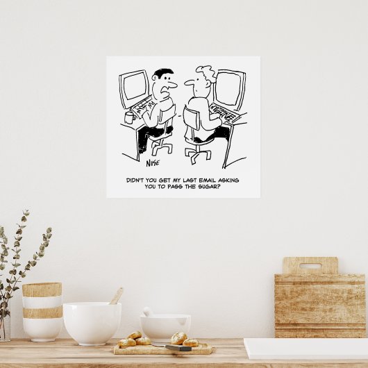 E-mails van de computerexploitant waarin om suiker poster (Keuken)