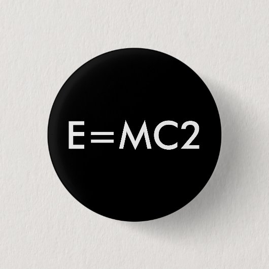 E=MC2 badge - BLACK Ronde Button 3,2 Cm (Voorkant)