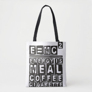 E = mc2 "Einsteinvergelijking" - licht Draagtas