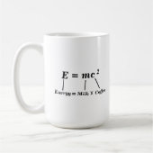 E=mc2 natuurkunde-energie Einstein grappig Koffiemok (Links)