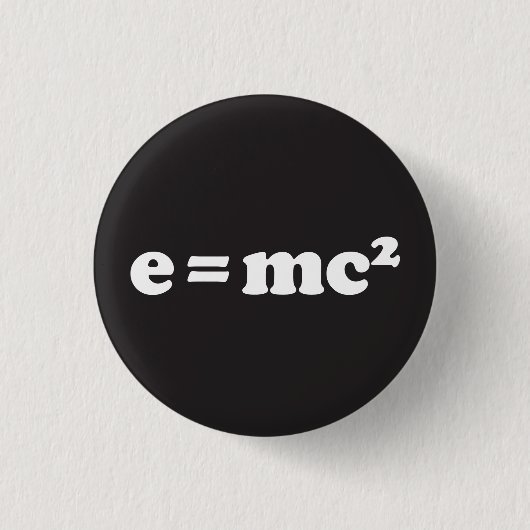 e = mc2 ronde button 3,2 cm (Voorkant)