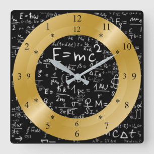E= mc2 Tijdmachine klok~Space/Time Continuum ~ ~ Vierkante Klok
