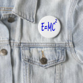 E = MC 2 (blauw) Ronde Button 5,7 Cm (In situ)