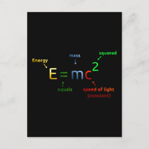 E = MC^2. E staat voor MC Squared Briefkaart