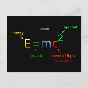E = MC^2. E staat voor MC Squared Briefkaart