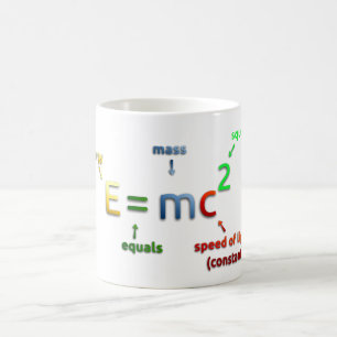 E = MC^2. E staat voor MC Squared Koffiemok