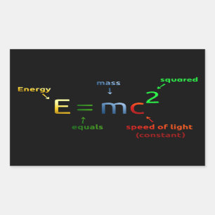E = MC^2. E staat voor MC Squared Rechthoekige Sticker