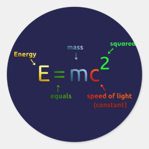 E = MC^2. E staat voor MC Squared Ronde Sticker