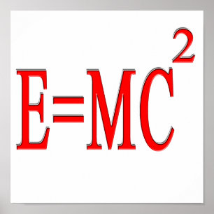 E=MC 2 (rood) Poster