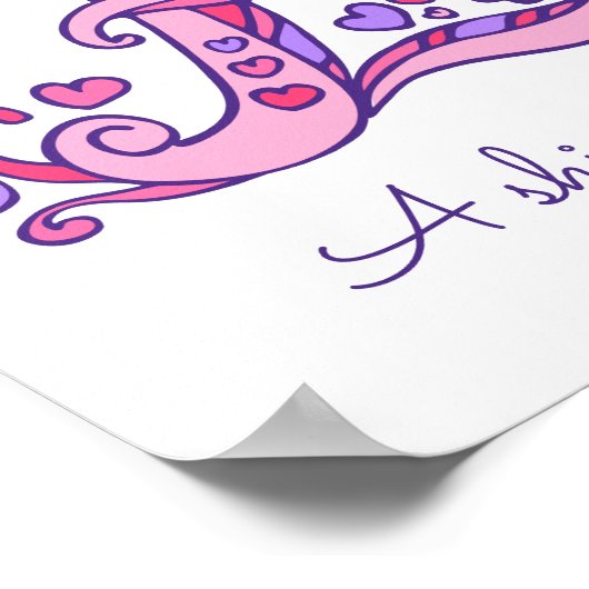 E monogram art Eleanor meisjes naam poster (Hoek)