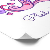 E monogram art Eliza meisjes naam poster (Hoek)