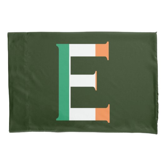 E Monogram bedekt met Ierse vlag pcnt Kussensloop (Voorkant)