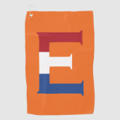 E Monogram bedekt met NLD Vlag op of gtcnt Golfhanddoek (Voorkant)