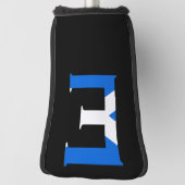 E Monogram bedekt met Schotse vlag pcnt Golfheadcover (Draai 90)