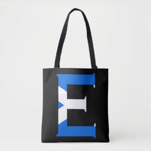 E Monogram bedekt met Schotse vlag stint Draagtas