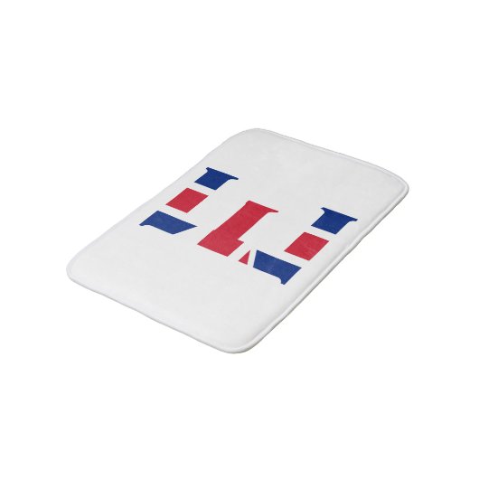 E Monogram bedekt op Union Jack Flag bmcnt Badmat (Gekanteld)