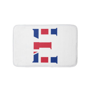 E Monogram bedekt op Union Jack Flag bmcnt Badmat