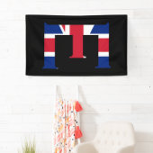 E Monogram bedekt op Union Jack Flag (v) brcnt Spandoek (Insitu)