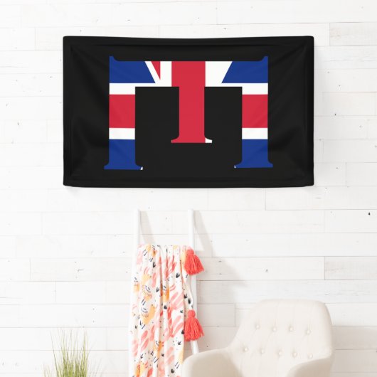 E Monogram bedekt op Union Jack Flag (v) brcnt Spandoek (Insitu)