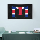 E Monogram bedekt op Union Jack Flag (v) brcnt Spandoek (Beurs)