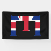 E Monogram bedekt op Union Jack Flag (v) brcnt Spandoek (Horizontaal)