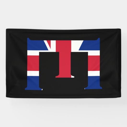 E Monogram bedekt op Union Jack Flag (v) brcnt Spandoek (Horizontaal)