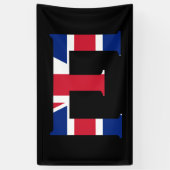 E Monogram bedekt op Union Jack Flag (v) brcnt Spandoek (Verticaal)