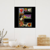 E Monogram Creëer Uw eigen 8 Foto Collage Black Poster (Keuken)