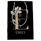 E Monogram Floral Aangepast Medium Cadeauzakje (Voorkant)
