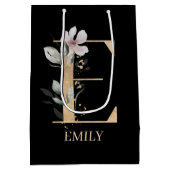 E Monogram Floral Aangepast Medium Cadeauzakje (Achterkant)
