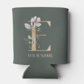 E Monogram Floral Aangepaste Koelbox Blikjeskoeler (Achterkant)