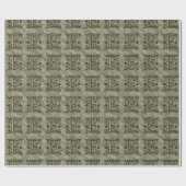 E - monogram in reliëfdruk (goud) cadeaupapier (Vlak)