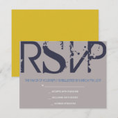 E Monogram Initialen Bar Bat Mitzvah Reply Card RSVP Kaartje (Voorkant / Achterkant)