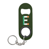 E Monogram overlay op Ierse vlag bocnt Mini Flessenopener (Voorkant)