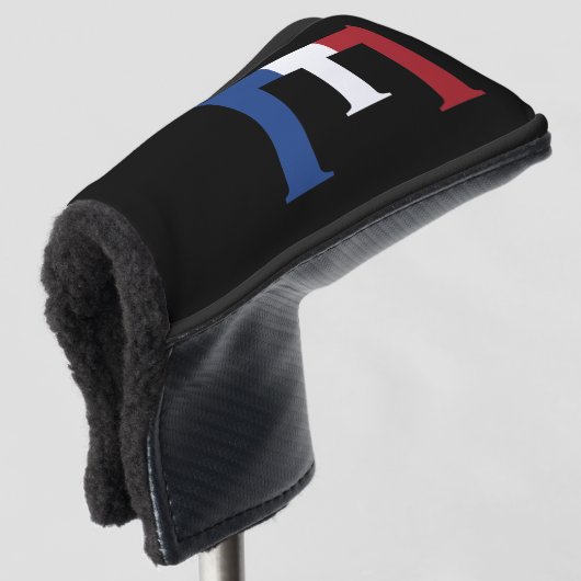 E Monogram overlay op NLD Vlag op bk pct Golfheadcover (3/4 voorkant)