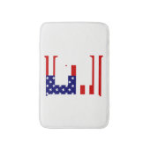 E Monogram overlay op USA Flag bmcnt Badmat (Voorkant Verticaal)