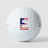 E Monogram overlay op USA Flag tmtp5 gbcnt Golfballen (Voorkant)