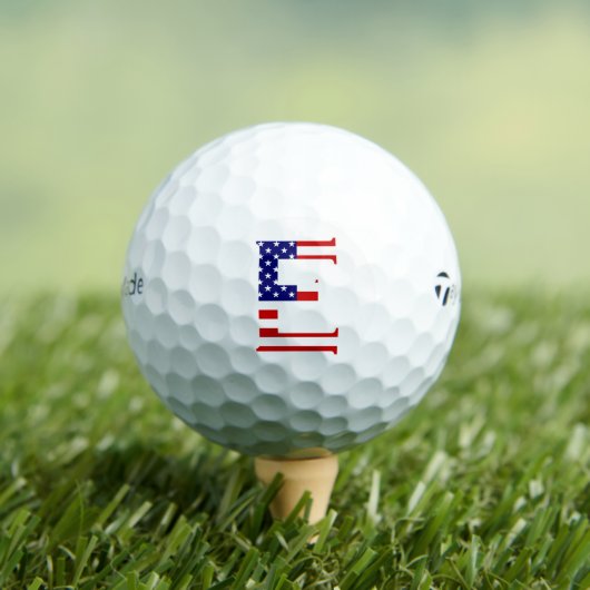 E Monogram overlay op USA Flag tmtp5 gbcnt Golfballen (Insitu Shirt)