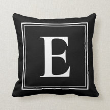 E Monogram Sjabloon Elegant Modern Black White