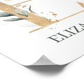 E Monogramme Floral Poster personnalisé (Coin)